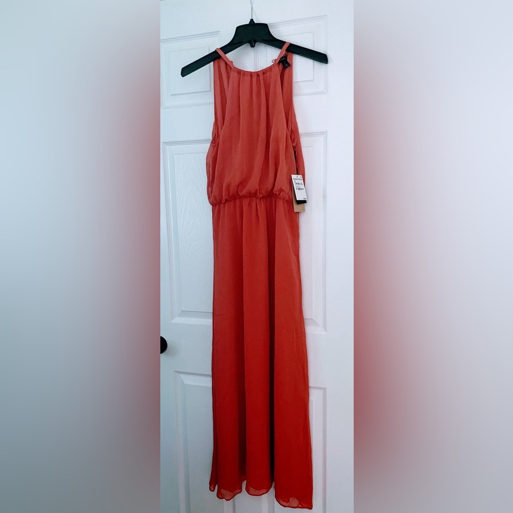 Shirred Halter Neck Dress